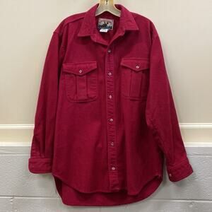 Moose Creek vintage red cotton button up casual shirt
